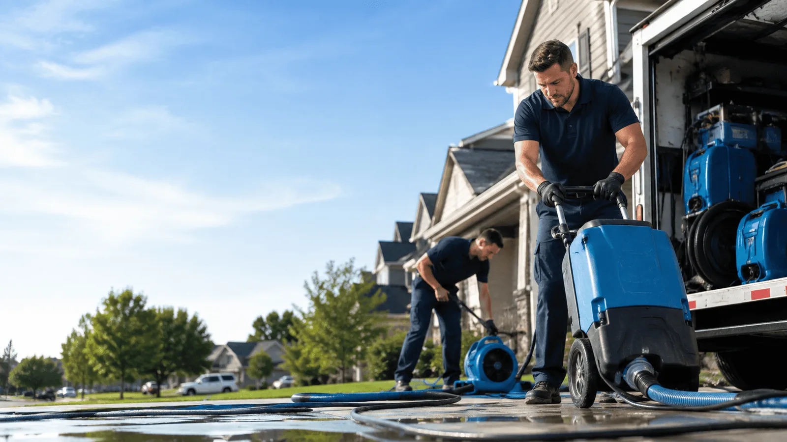 Basement Flooding being performed in Old Westbury, NY